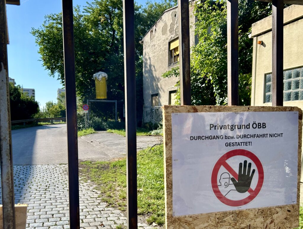 Leystraße Richtung Nordbahnviertel, mit dem ehemaligen Gasthaus „Zur Alm“