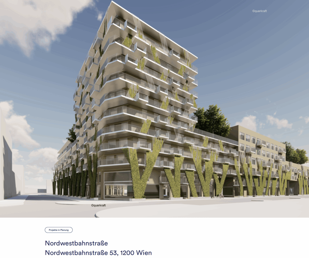 Der Entwurf für Wohnbauten in der Nordwestbahnstraße. Die  Immobilienpleite könnte ihren Bau verhindern. 