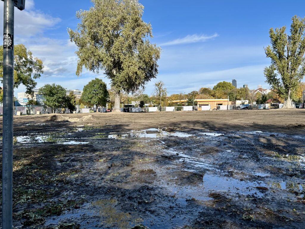 Die verwüstete Kaiserwiese in Wien Leopoldstadt