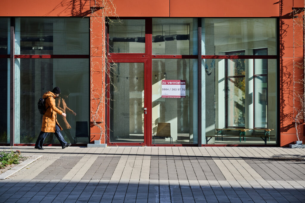 Ein leeres Geschäft im Nordbahnviertel. 