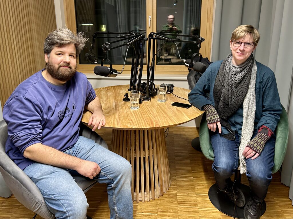 Im Podcaststudio von Nord.Post: Sonja Harter und Dominik Ritter-Wurnig