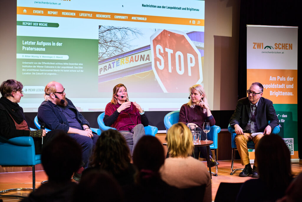 Podiumsdiskussion über das Nordbahnviertel und den Leerstand.